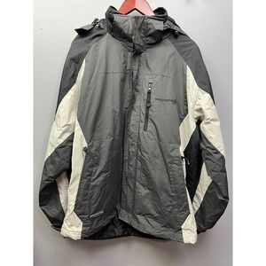 Free Country‎ Coat Men's large gray/black hooded jacket Ski Snowboard FCXtreme